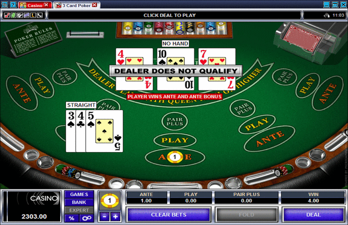 3 Card Poker Card Game