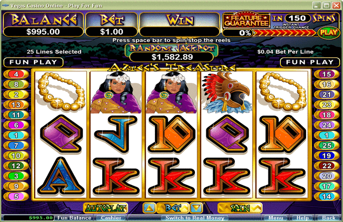  Aztecs Treasure Feature Guarantee slot game