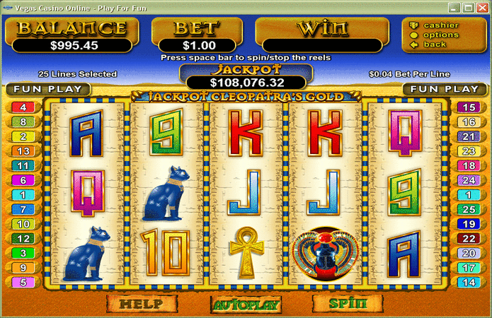  Jackpot Cleopatras Gold slot game